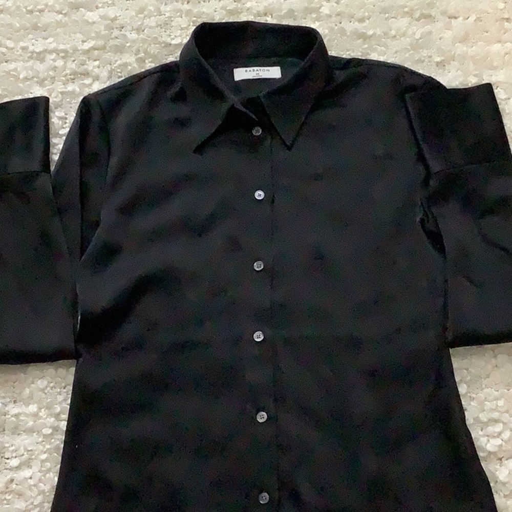 ARITZIA Babaton Industry Satin Shirt (Black) - Picture 13 of 13